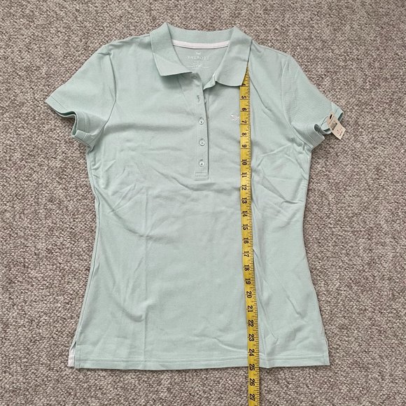 NWT Talbots Polo Shirt  Mint Green Golf Dragonfly Logo Cap Sleeve  Size S - Picture 7 of 8
